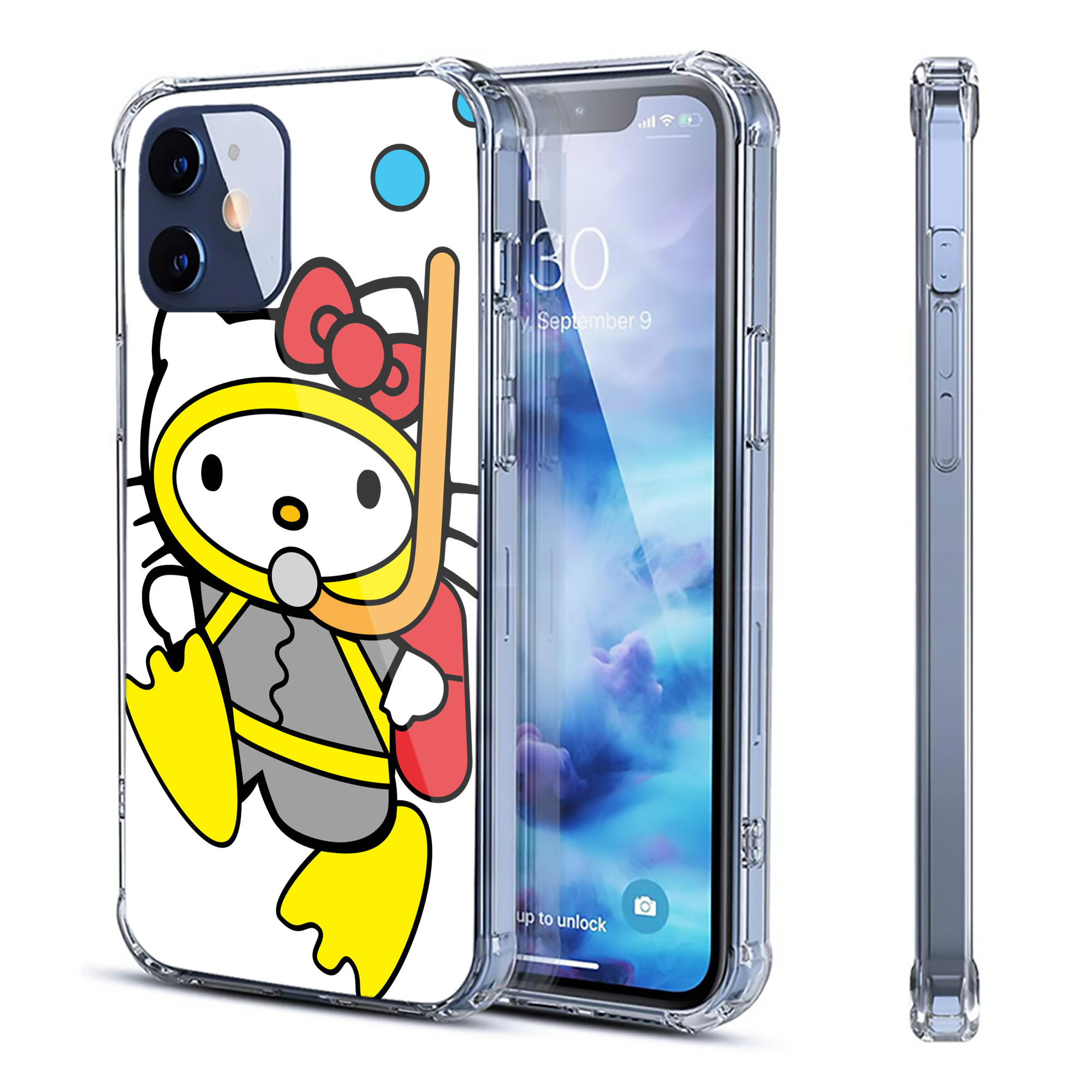 （画像用） Hello Kitty ハローキティ 【iPhone 12シリーズ対応】透明スマホケース（クリアソフトケース）